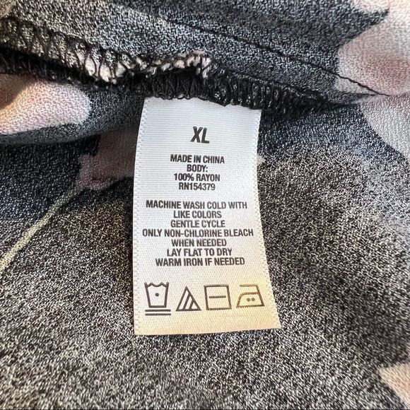 Sz XL Aeropostale Black Sleeveless Pink Floral Dress - Picture 9 of 10